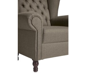 Ohrenbackensessel Katreen Bezug Flachgewebe Buche nussbaum dunkel / sahara 22808