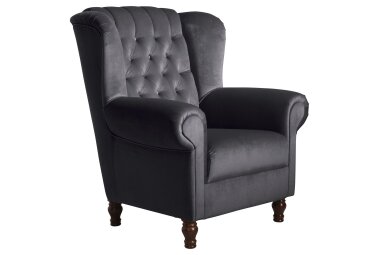 Ohrenbackensessel Katreen Bezug Samtvelours Buche...