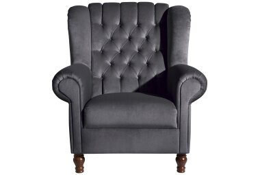 Ohrenbackensessel Katreen Bezug Samtvelours Buche...