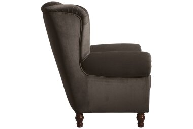 Ohrenbackensessel Katreen Bezug Samtvelours Buche nussbaum dunkel / braun 22812