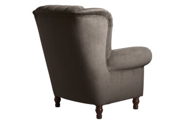 Ohrenbackensessel Katreen Bezug Samtvelours Buche nussbaum dunkel / braun 22812