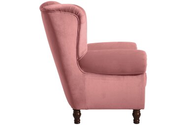 Ohrenbackensessel Katreen Bezug Samtvelours Buche nussbaum dunkel / rosé 22813