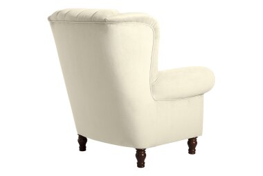 Ohrenbackensessel Katreen Bezug Samtvelours Buche nussbaum dunkel / creme 22814