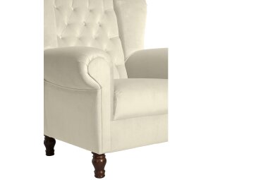 Ohrenbackensessel Katreen Bezug Samtvelours Buche nussbaum dunkel / creme 22814