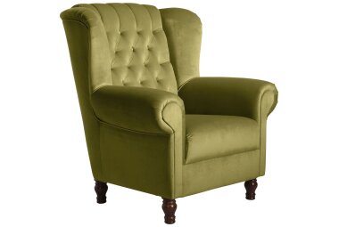 Ohrenbackensessel Katreen Bezug Samtvelours Buche...