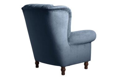 Ohrenbackensessel Katreen Bezug Samtvelours Buche nussbaum dunkel / petrol 22817