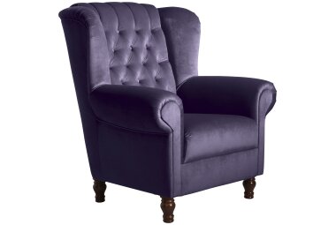 Ohrenbackensessel Katreen Bezug Samtvelours Buche...