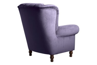 Ohrenbackensessel Katreen Bezug Samtvelours Buche nussbaum dunkel / purple 22818