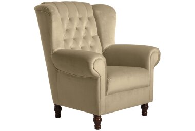 Ohrenbackensessel Katreen Bezug Samtvelours Buche...