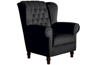 Ohrenbackensessel Katreen Bezug Samtvelours Buche...