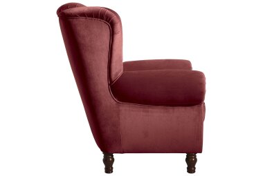 Ohrenbackensessel Katreen Bezug Samtvelours Buche nussbaum dunkel / ziegel 22823