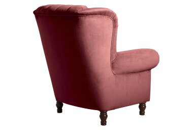 Ohrenbackensessel Katreen Bezug Samtvelours Buche nussbaum dunkel / ziegel 22823