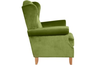 Ohrensessel Katria Bezug Samtvelours Buche natur / oliv...