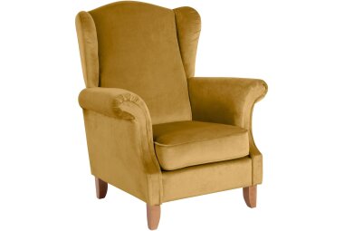 Ohrensessel Katria Bezug Samtvelours Buche natur / mais...