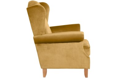 Ohrensessel Katria Bezug Samtvelours Buche natur / mais...