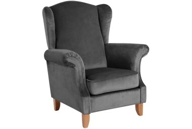 Ohrensessel Katria Bezug Samtvelours Buche natur /...