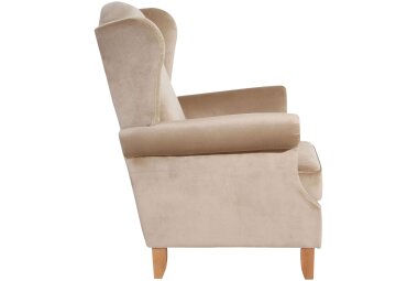 Ohrensessel Katria Bezug Samtvelours Buche natur / sand 22832