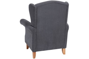 Ohrensessel Katria Bezug Veloursstoff Buche natur / anthrazit 22839