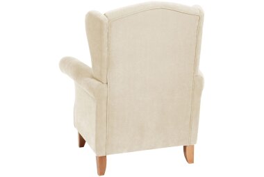 Ohrensessel Katria Bezug Veloursstoff Buche natur / creme 22840