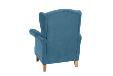 Ohrensessel Katria Bezug Veloursstoff Buche natur / petrol 22841