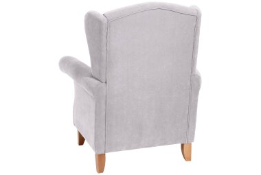 Ohrensessel Katria Bezug Veloursstoff Buche natur / silber 22842