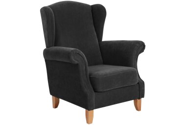 Ohrensessel Katria Bezug Veloursstoff Buche natur /...