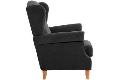 Ohrensessel Katria Bezug Veloursstoff Buche natur /...