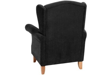 Ohrensessel Katria Bezug Veloursstoff Buche natur / schwarz 22843