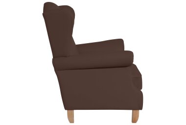 Ohrensessel Katria Bezug Kunstleder Buche natur / braun 22849