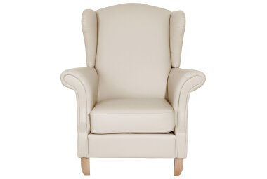 Ohrensessel Katria Bezug Kunstleder Buche natur / beige...