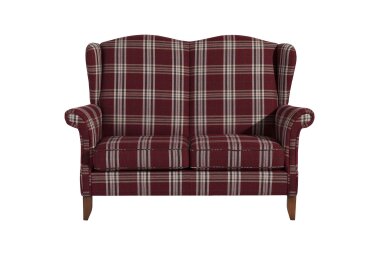 Sofa 2-Sitzer Katria Bezug Flachgewebe Buche nussbaum / rot  22859