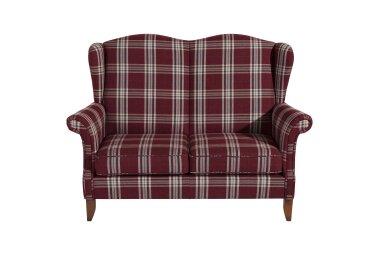 Sofa 2-Sitzer Katria Bezug Flachgewebe Buche nussbaum / rot  22859