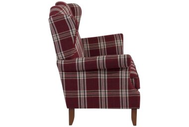 Sofa 2-Sitzer Katria Bezug Flachgewebe Buche nussbaum / rot  22859