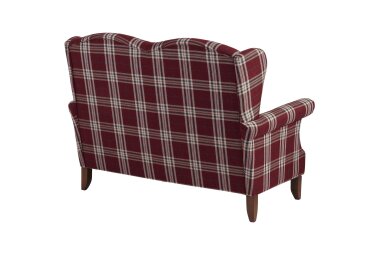 Sofa 2-Sitzer Katria Bezug Flachgewebe Buche nussbaum / rot  22859