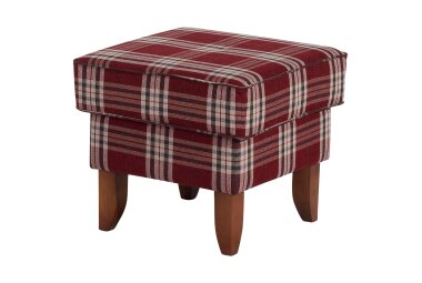 Hocker Katria Bezug Flachgewebe Buche nussbaum / rot  22861