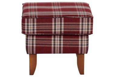 Hocker Katria Bezug Flachgewebe Buche nussbaum / rot  22861