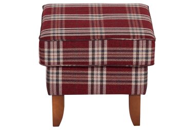 Hocker Katria Bezug Flachgewebe Buche nussbaum / rot  22861