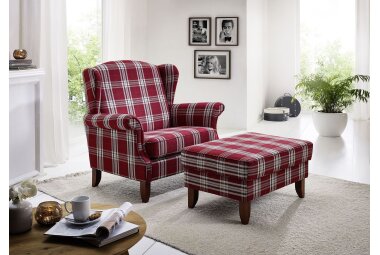 XXL Sessel Katria Bezug Flachgewebe Buche nussbaum dunkel...