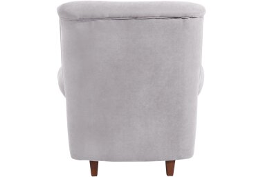 Hochlehnsessel Katrin Bezug Veloursstoff Buche nussbaum dunkel / silber 22879