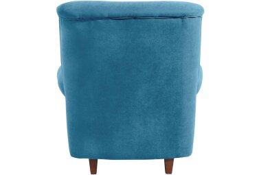 Hochlehnsessel Katrin Bezug Veloursstoff Buche nussbaum dunkel / petrol 22881