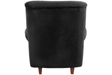 Hochlehnsessel Katrin Bezug Veloursstoff Buche nussbaum dunkel / schwarz 22882