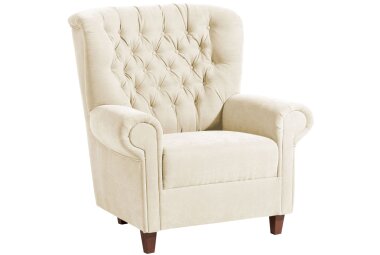 Hochlehnsessel Katrin Bezug Veloursstoff Buche nussbaum...