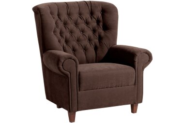 Hochlehnsessel Katrin Bezug Veloursstoff Buche nussbaum...