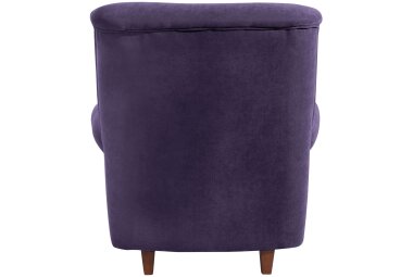 Hochlehnsessel Katrin Bezug Veloursstoff Buche nussbaum dunkel / violett 22888