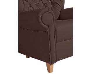 Hochlehnsessel Katrin Bezug Kunstleder Buche natur / braun 22889