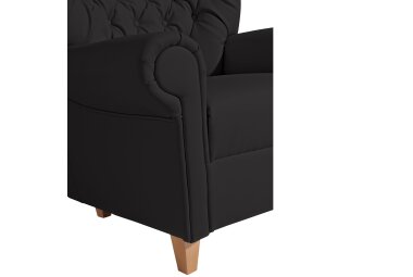 Hochlehnsessel Katrin Bezug Kunstleder Buche natur / schwarz 22893