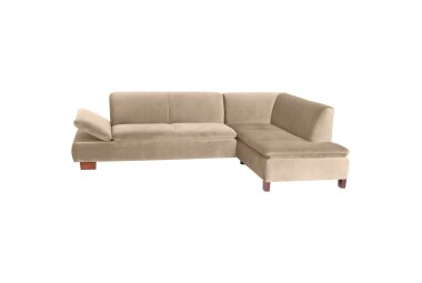 Ecksofa mit Ottomane rechts Kaye Bezug Samtvelours Buche...