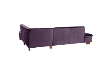 Ecksofa mit Ottomane rechts Kaye Bezug Samtvelours Buche nussbaum dunkel / purple 23081
