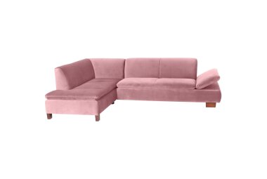 Ecksofa mit Ottomane links Kaye Bezug Samtvelours Buche...