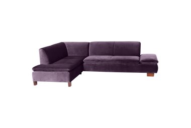 Ecksofa mit Ottomane links Kaye Bezug Samtvelours Buche...